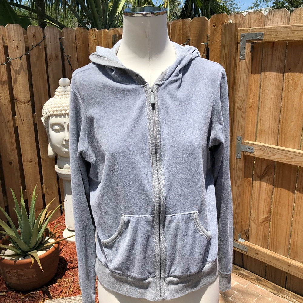 Grey Velour Hoodie